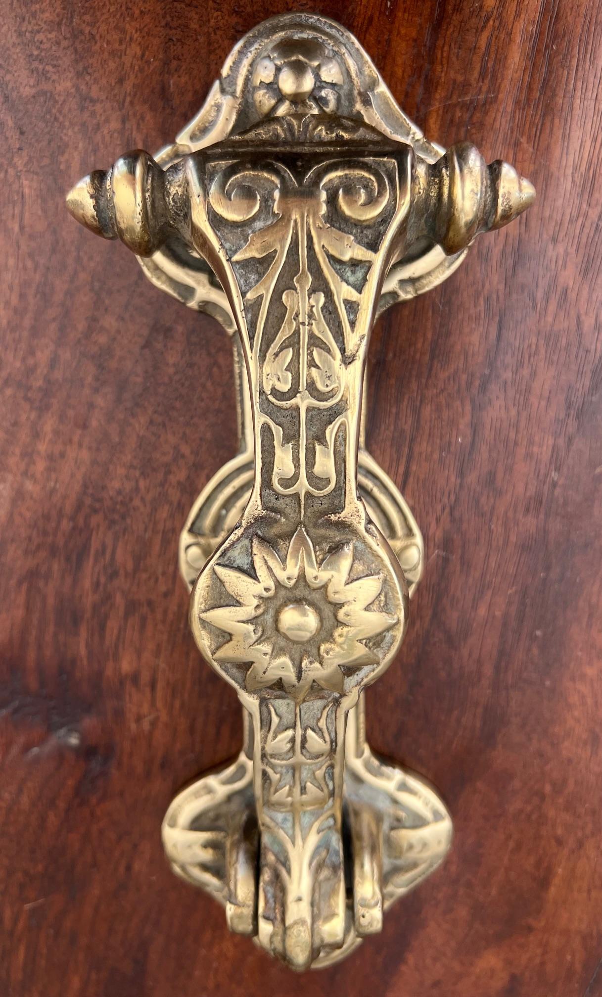 19th Century Brass Sunflower Door Knocker For Sale 8