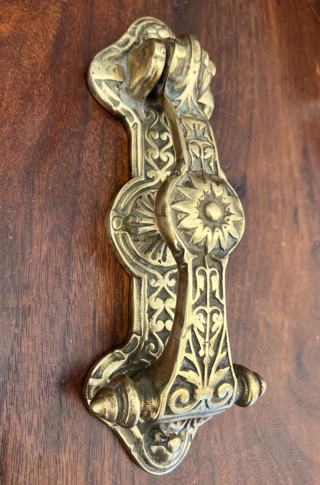 19th Century Brass Sunflower Door Knocker For Sale 10