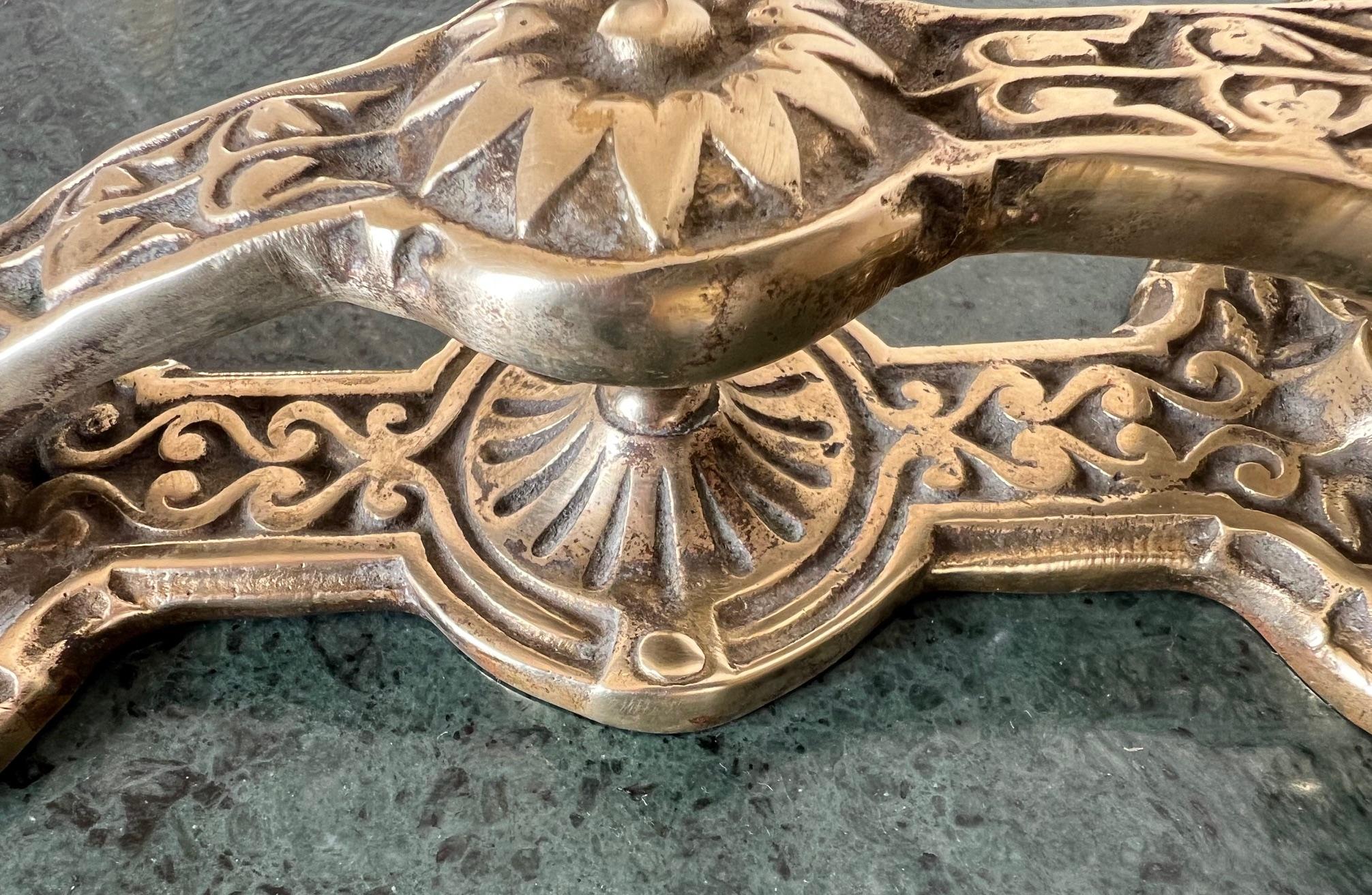 19th Century Brass Sunflower Door Knocker For Sale 2
