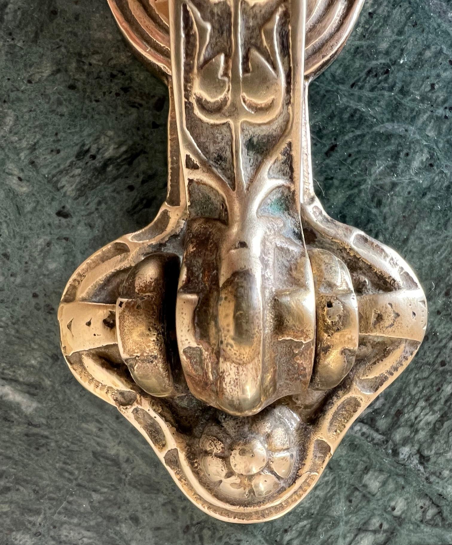 19th Century Brass Sunflower Door Knocker For Sale 3