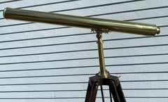19th Century Brass Telescope on Wooden Tripod by A. Bardou, Paris