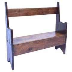 19th-Century Brazilian Colonial Bench in Vinhático and Sucupira — Minas Gerais