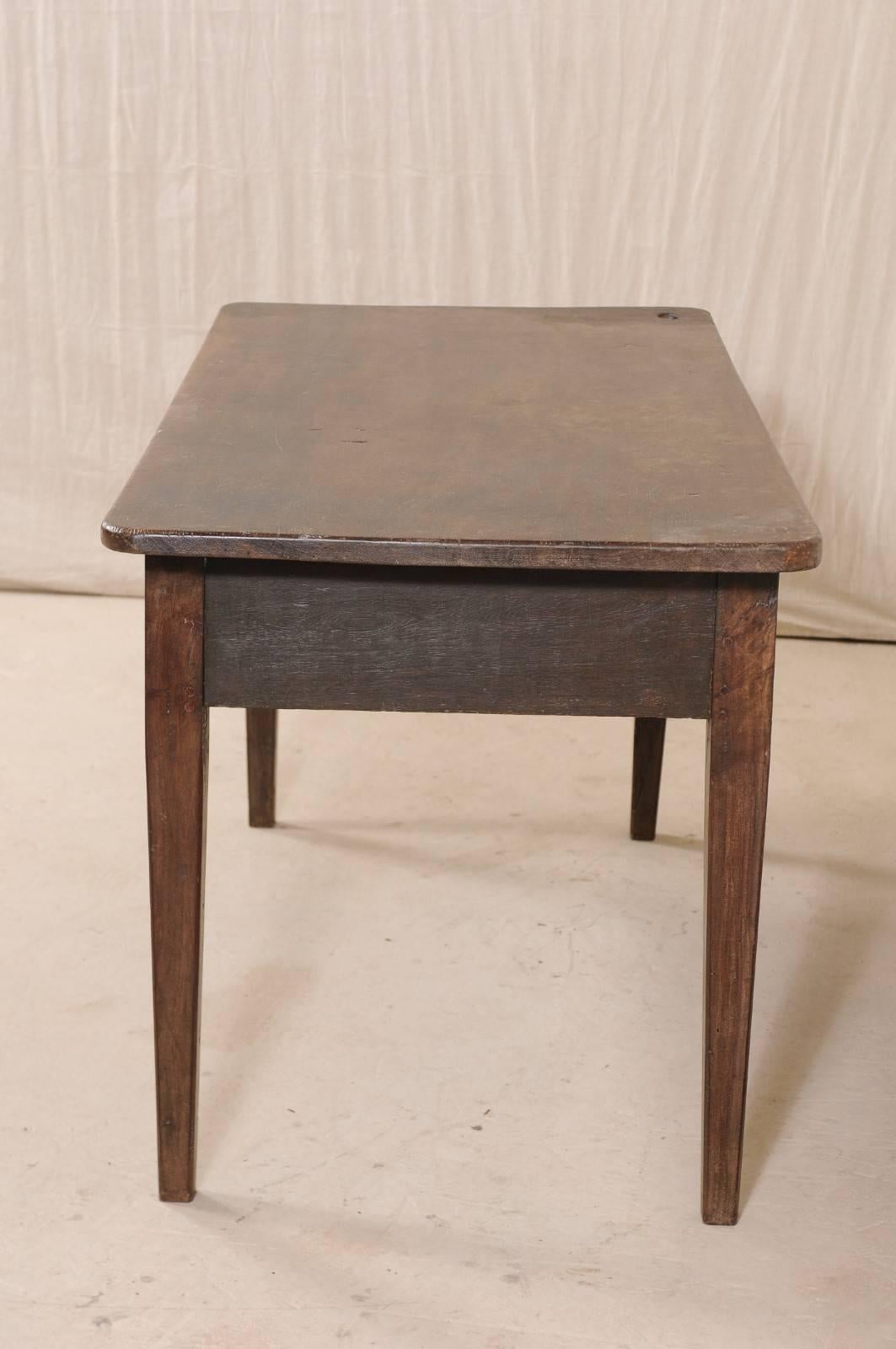 19th Century Brazilian Wood Library Table with Single Drawer 2