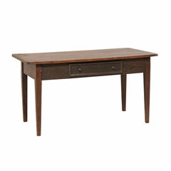 19th Century Brazilian Wood Library Table with Single Drawer