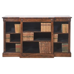 19th century breakfront open bookcase