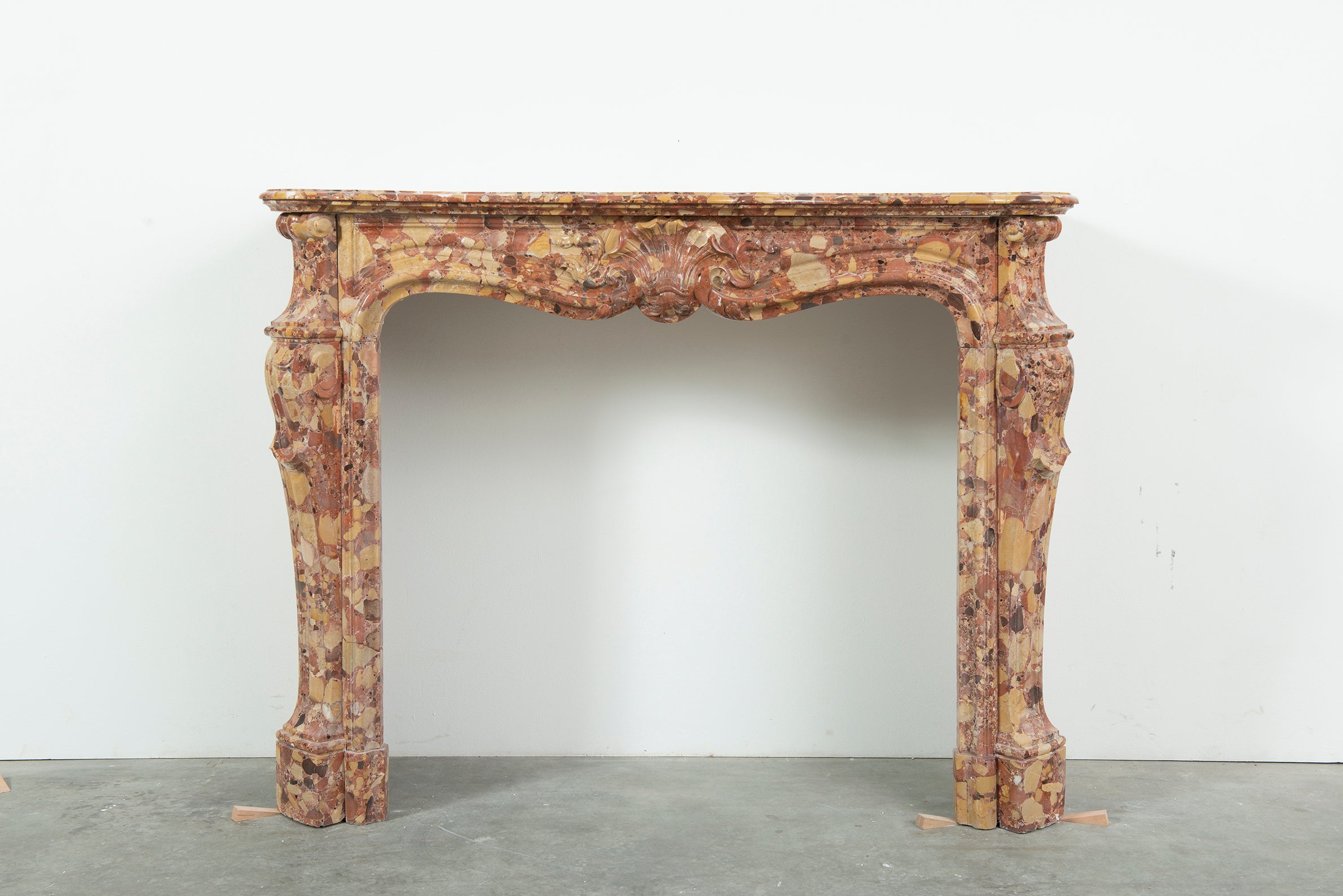 19th Century Breche d'allepe Louis XV Fireplace Mantel - Free Shipping - 