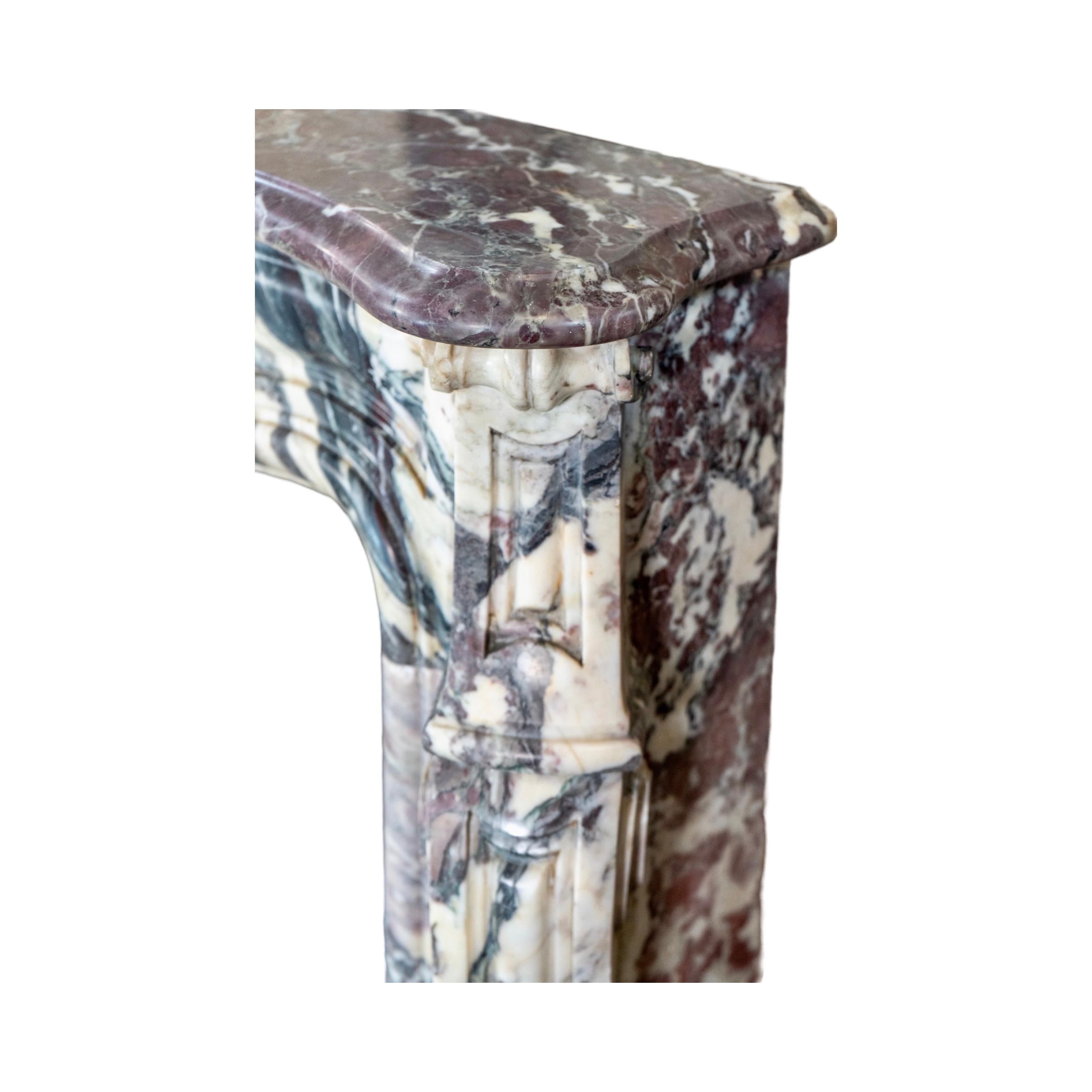 Französisch Villefranche Pfirsich Blume Marmor Mantel im Angebot 3