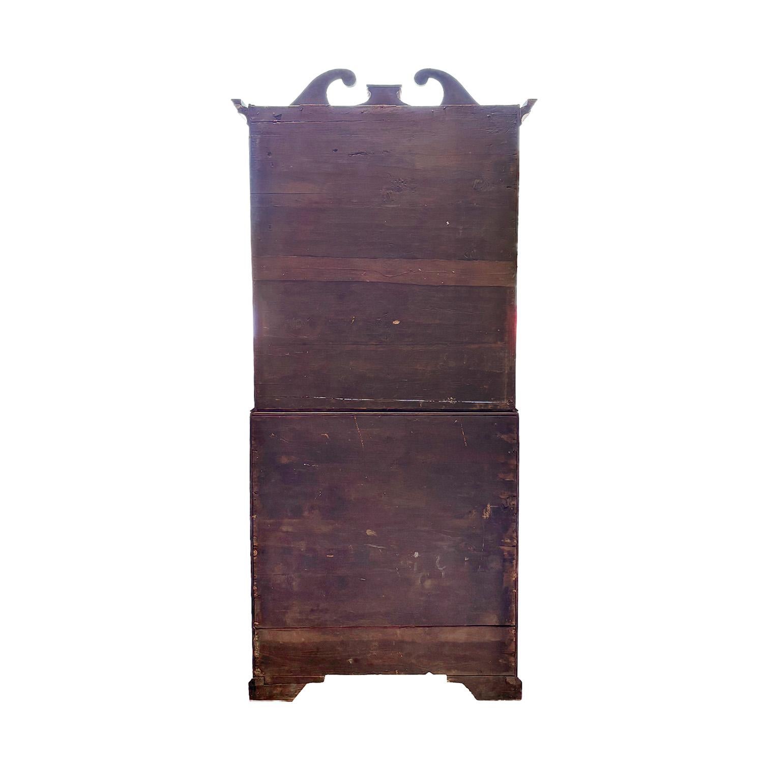 Antique British del 19° secolo, gabinetto da segretaria in pino a due parti in stile vittoriano in vendita 5