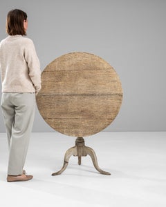 Mesa de cata de vino británica de roble blanqueado del siglo XIX