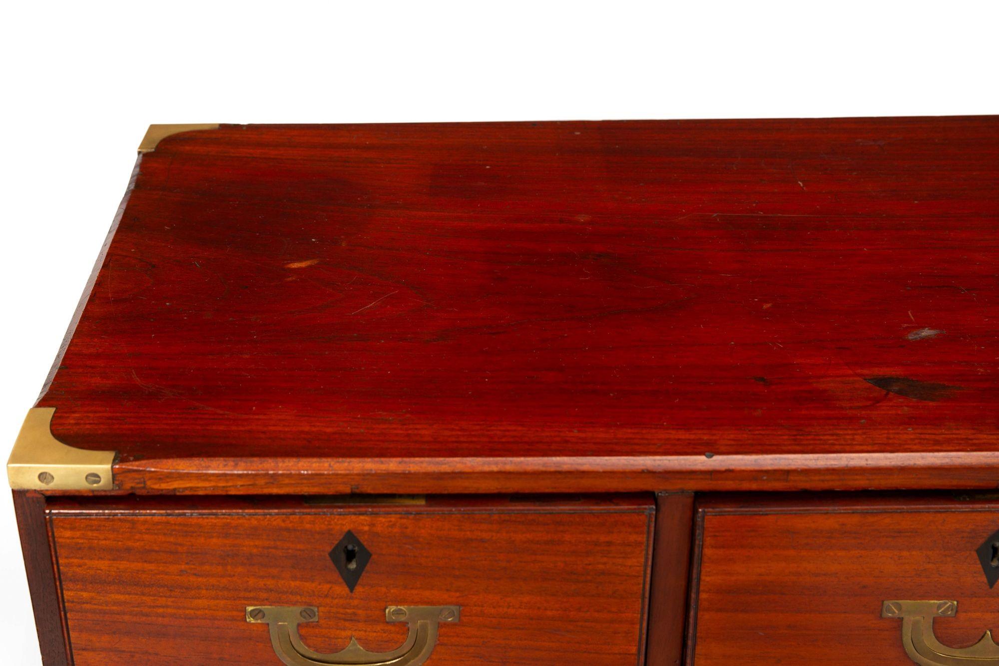 Brass 19th Century British Campaign Chest of Drawers For Sale