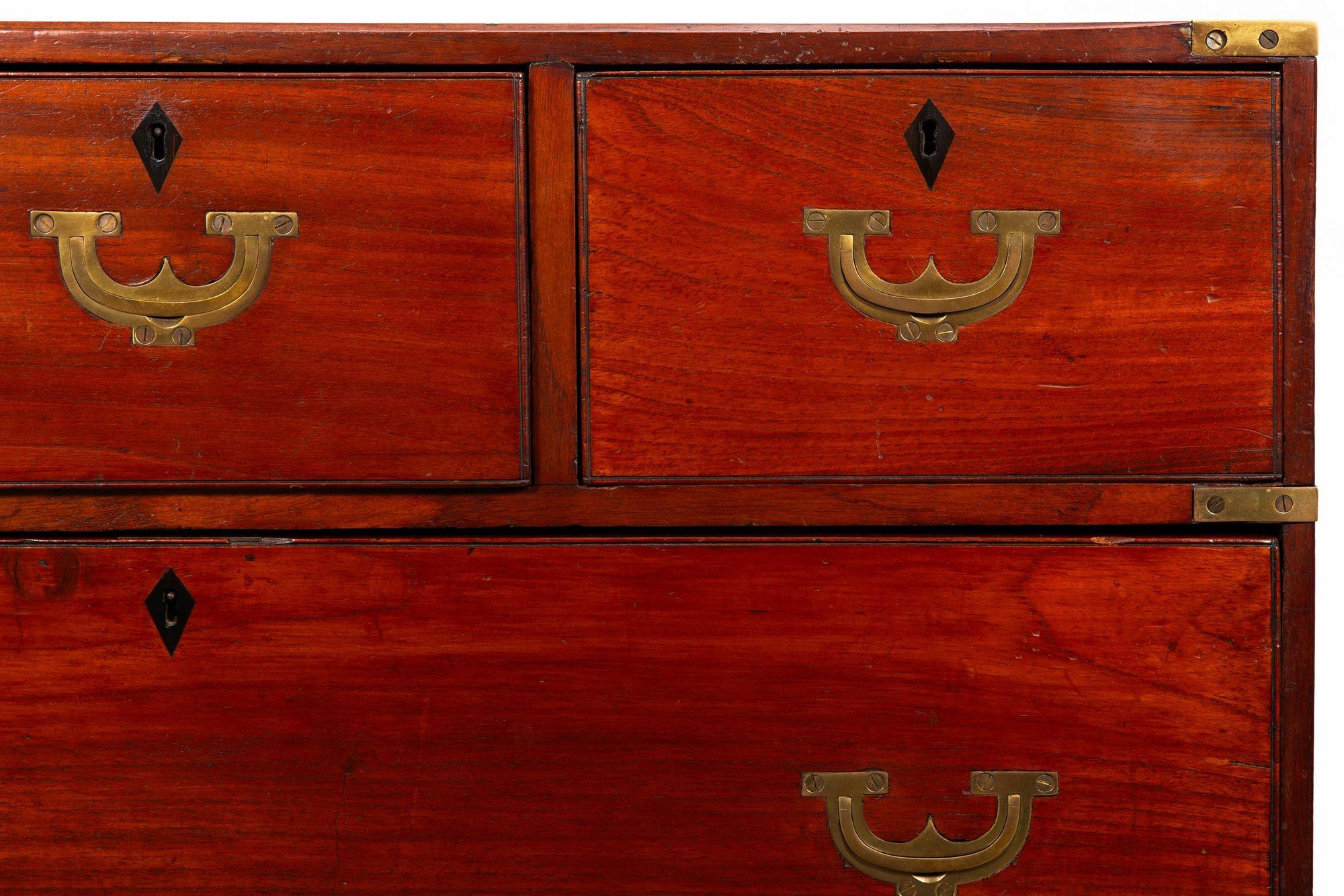 19th Century British Campaign Chest of Drawers For Sale 2