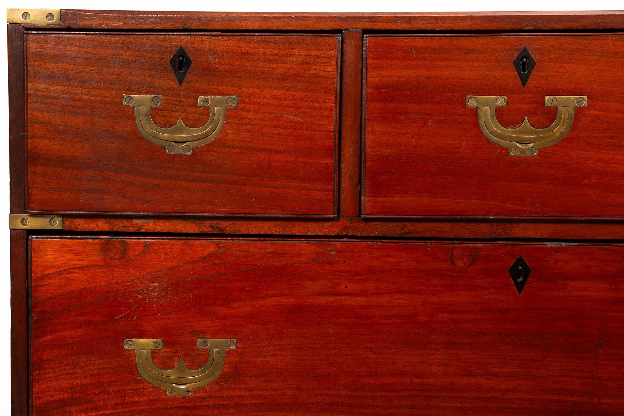 19th Century British Campaign Chest of Drawers For Sale 3