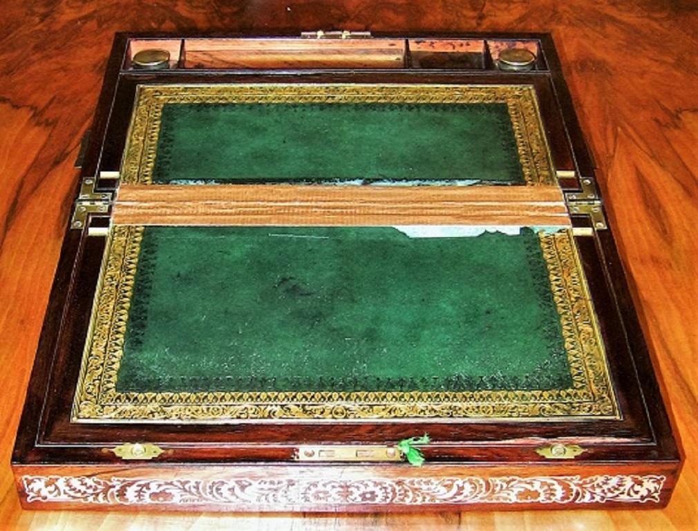 19th Century British Campaign Writing Slope with Mop Inlay 3