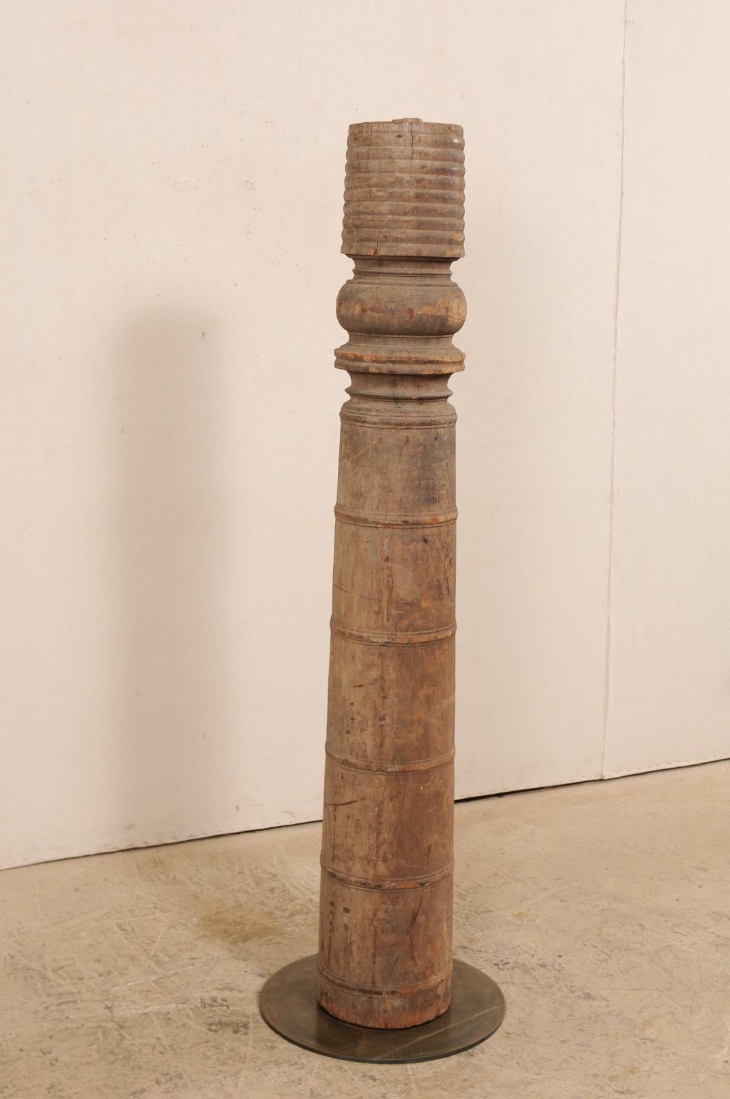 Indian 19th Century British Colonial Architectural Column on Stand