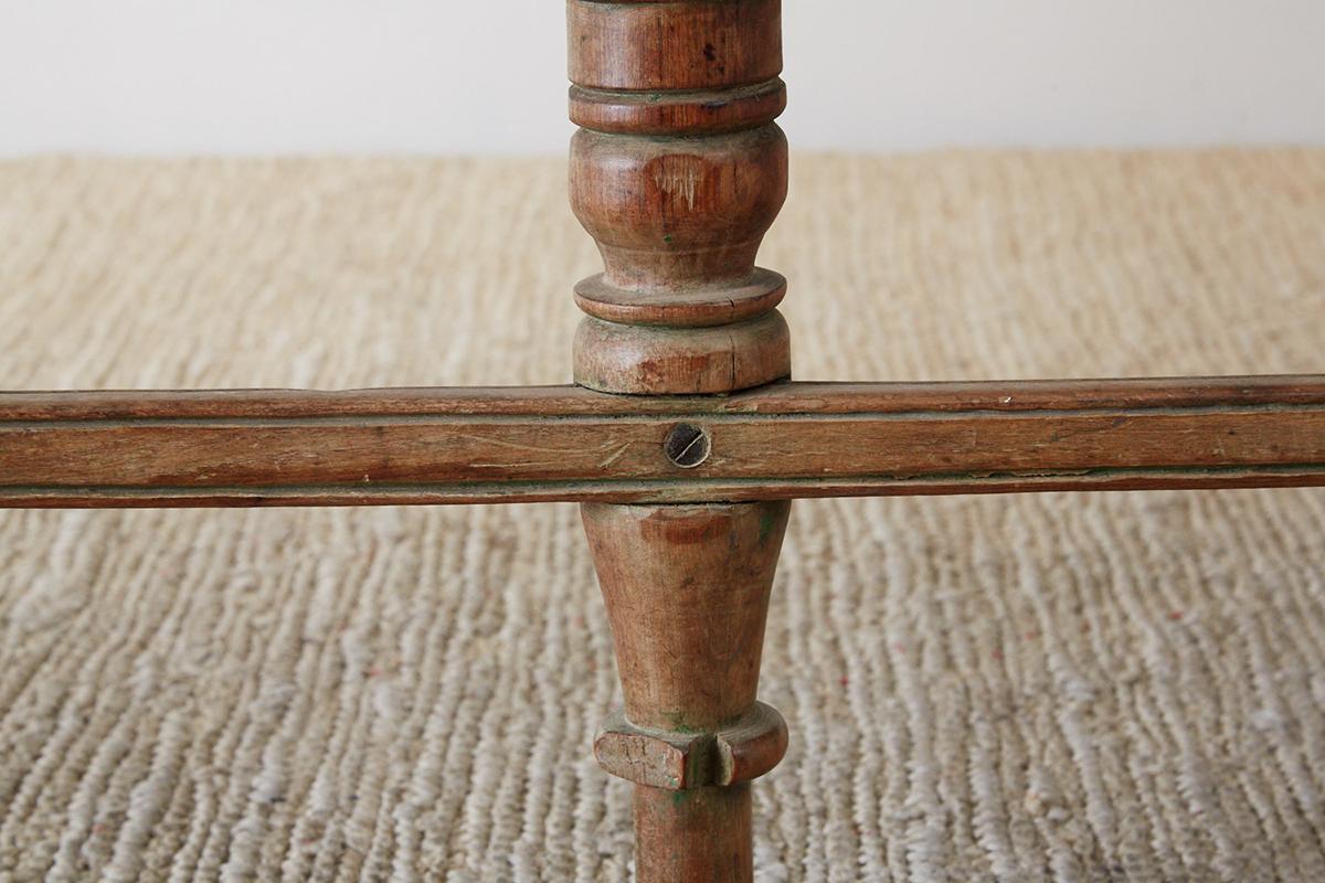 19th Century British Colonial Carved Teak Plantation Bench 1