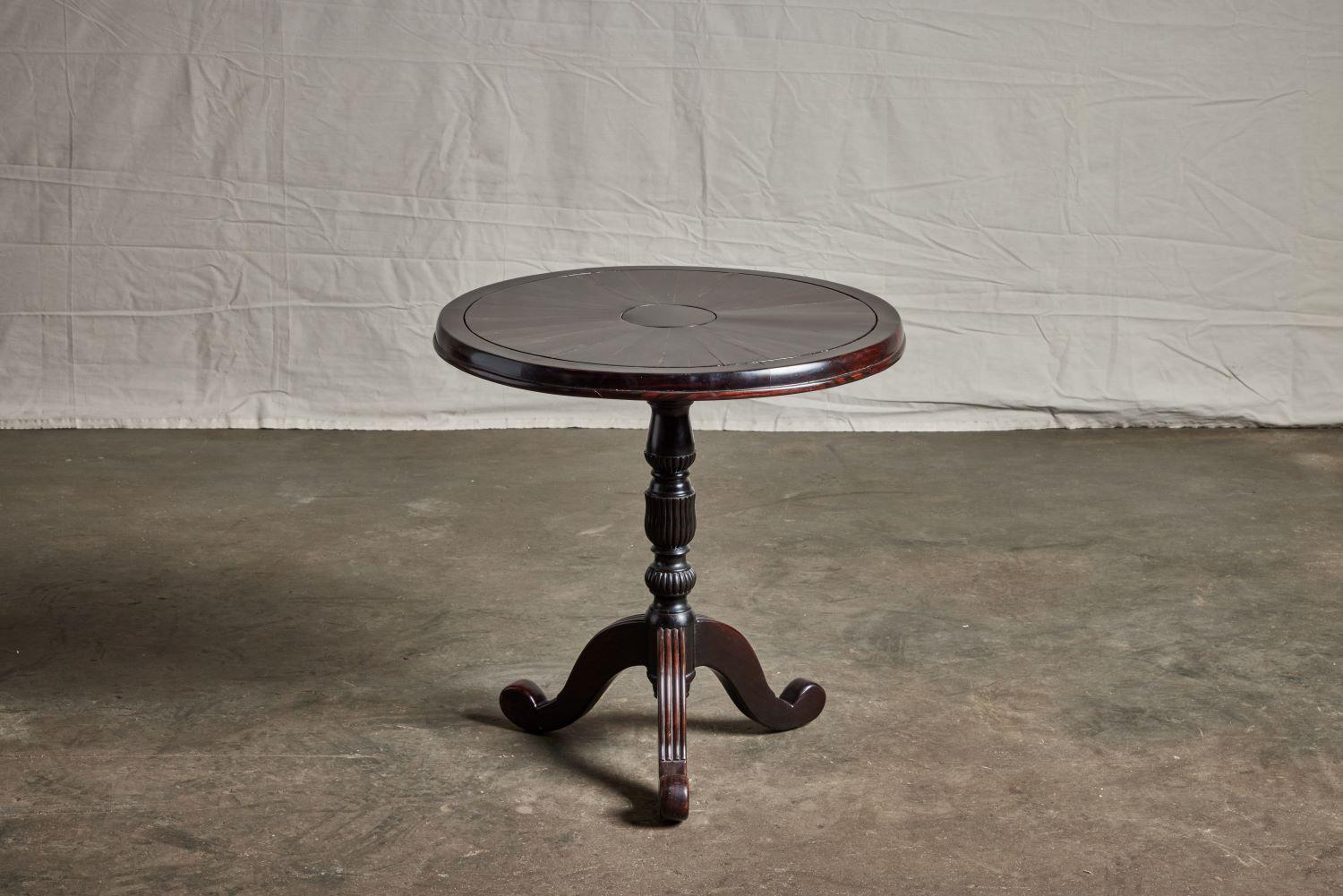 Wood 19th Century British Colonial Ebony Pedestal Table