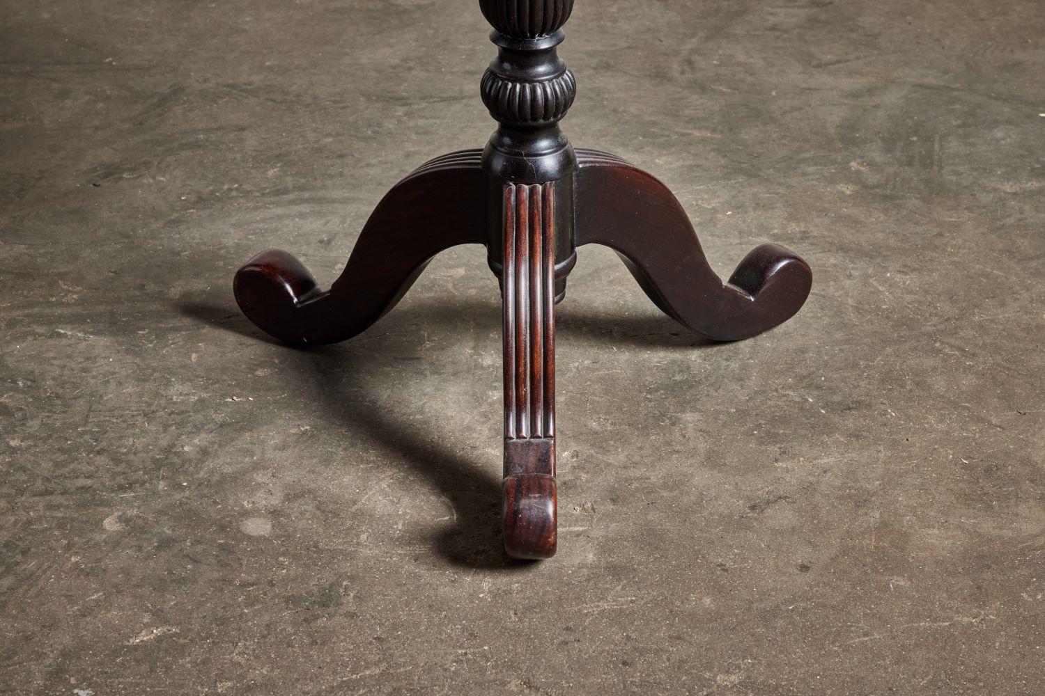 19th Century British Colonial Ebony Pedestal Table 1