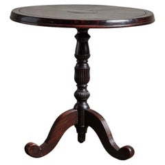 19th Century British Colonial Ebony Pedestal Table