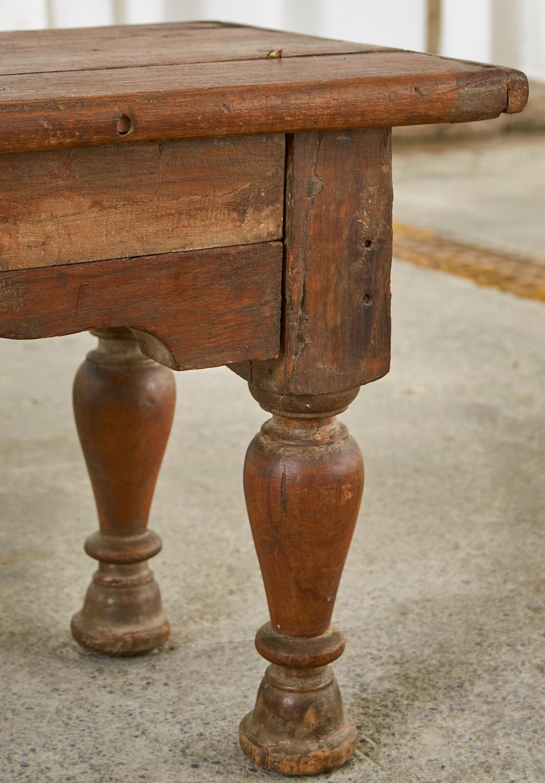 19th Century British Colonial Hardwood Low Table or Bench 14