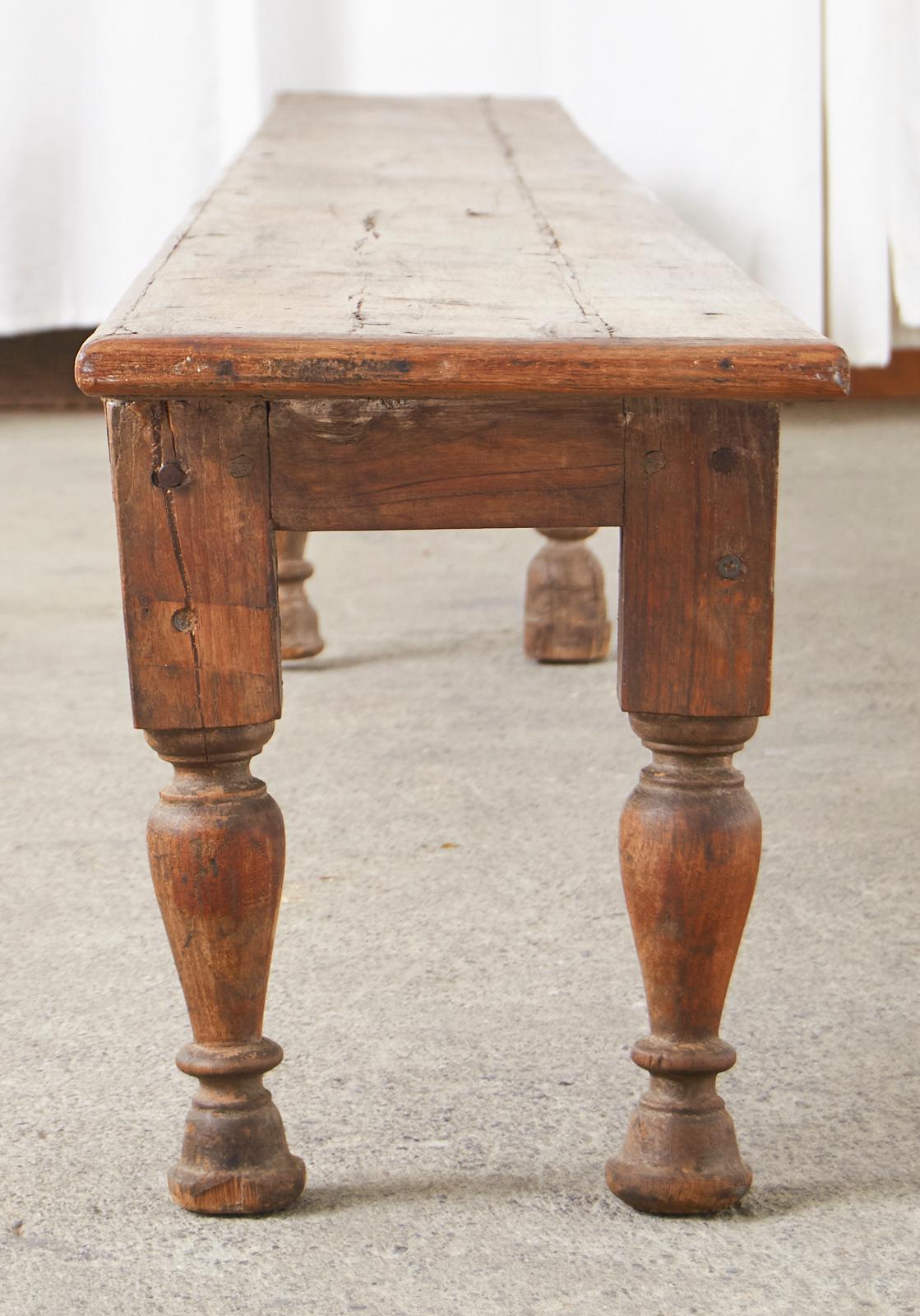 19th Century British Colonial Hardwood Low Table or Bench 4
