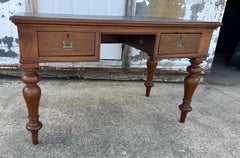 19th Century British Colonial Leather Top Campaign Style Desk