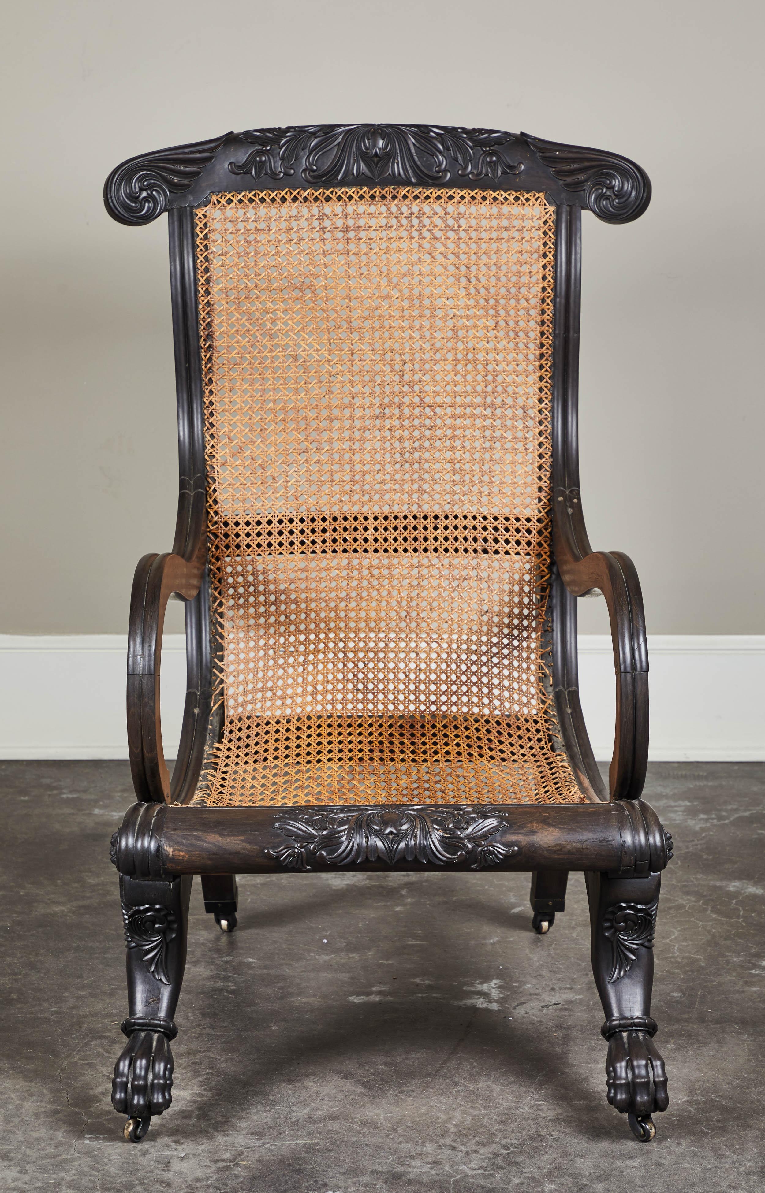 19th Century British Colonial/Regency Ebony Chair For Sale 1