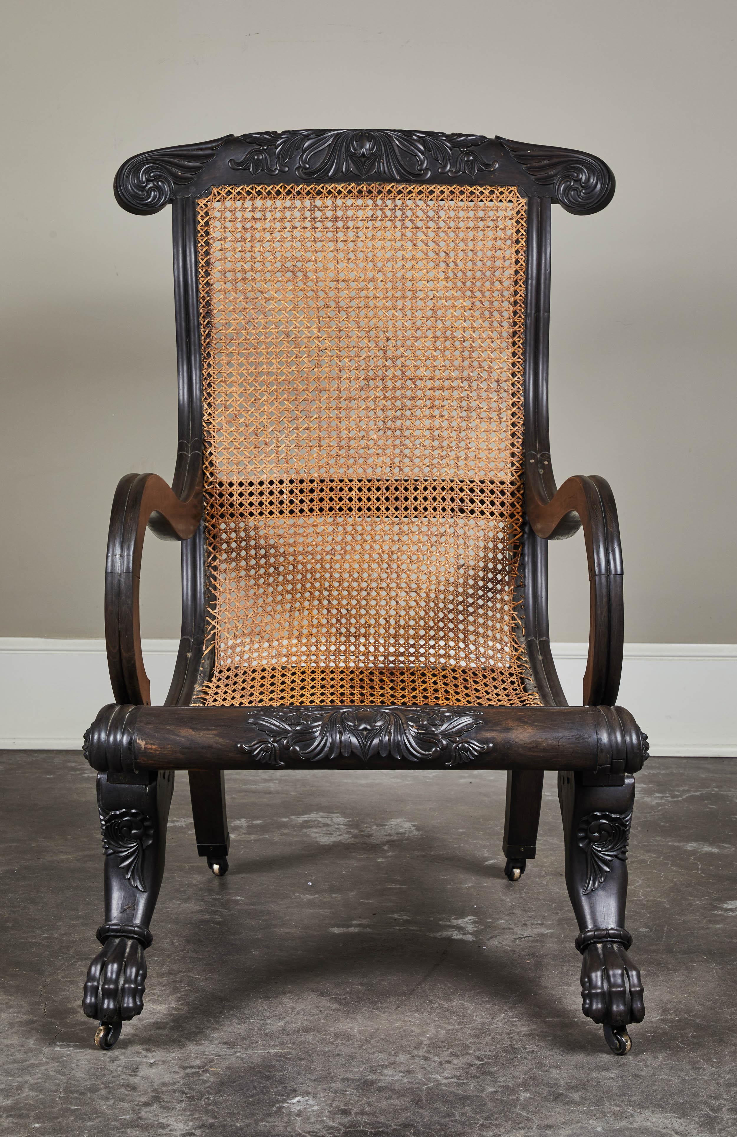 19th Century British Colonial/Regency Ebony Chair For Sale 2