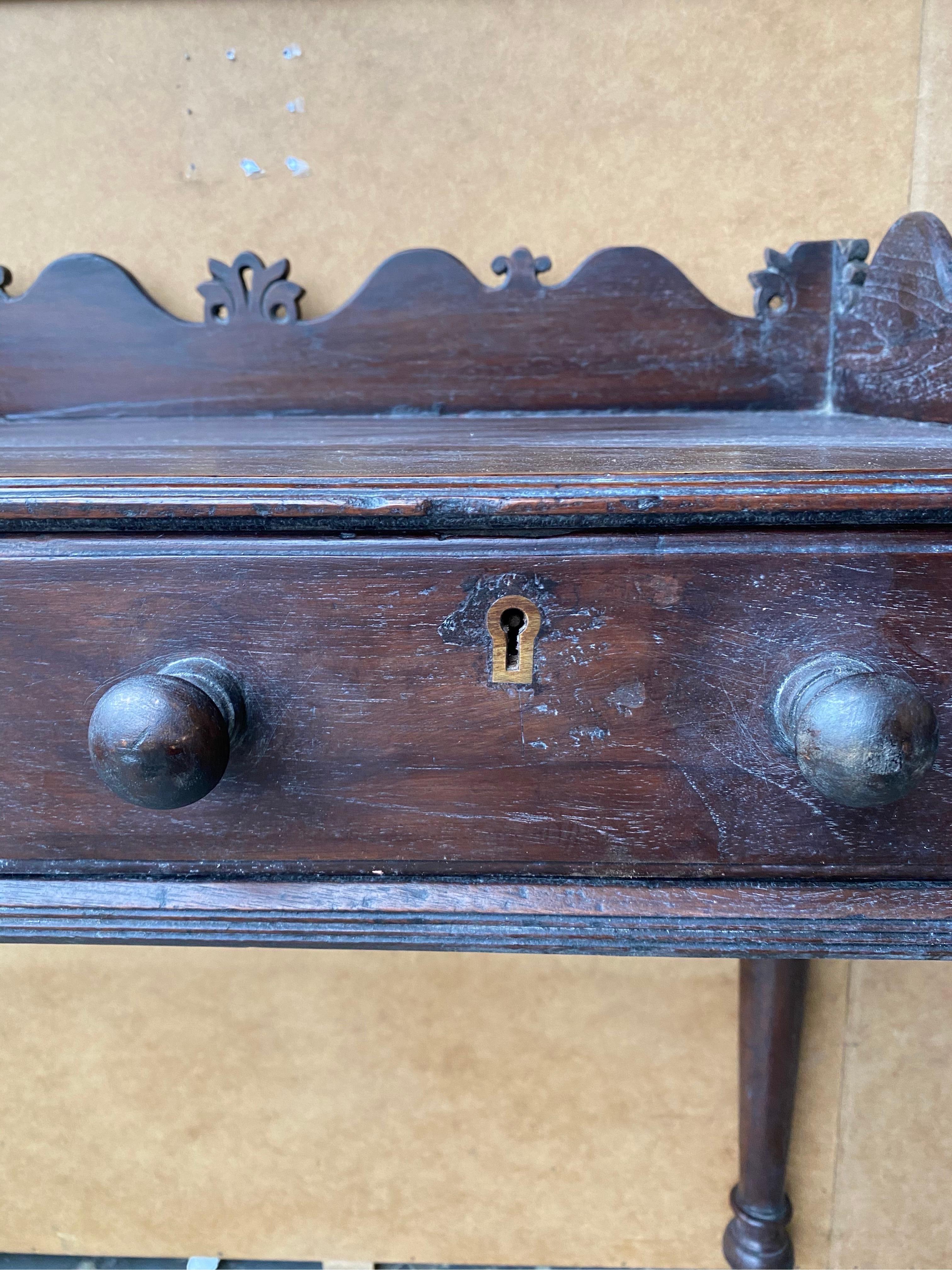 19th Century British Colonial Teak 2-Drawer Console from the East Indies 3