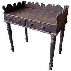 19th Century British Colonial Teak 2-Drawer Console from the East Indies