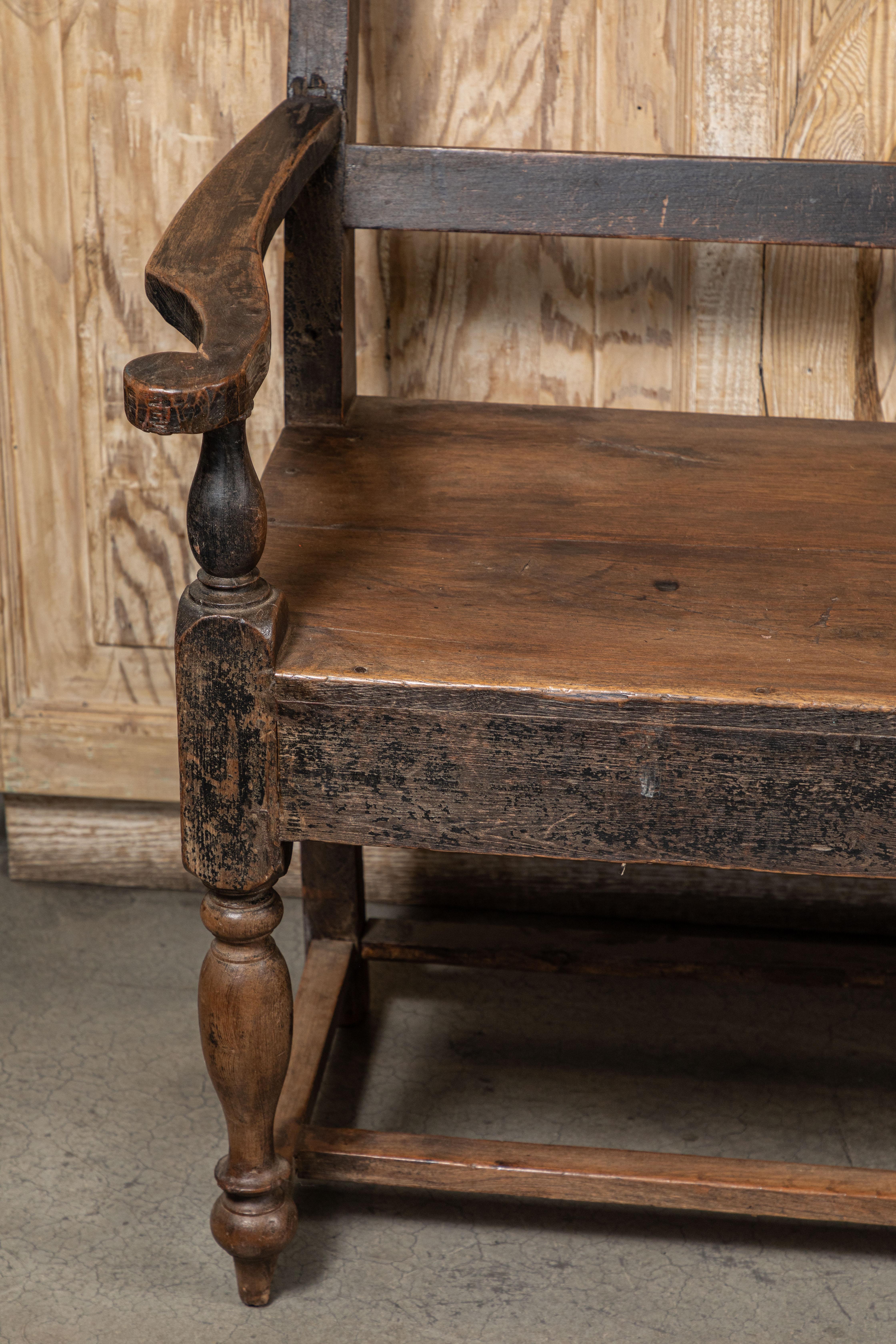 19th Century British Colonial Teak Bench In Good Condition In Pasadena, CA