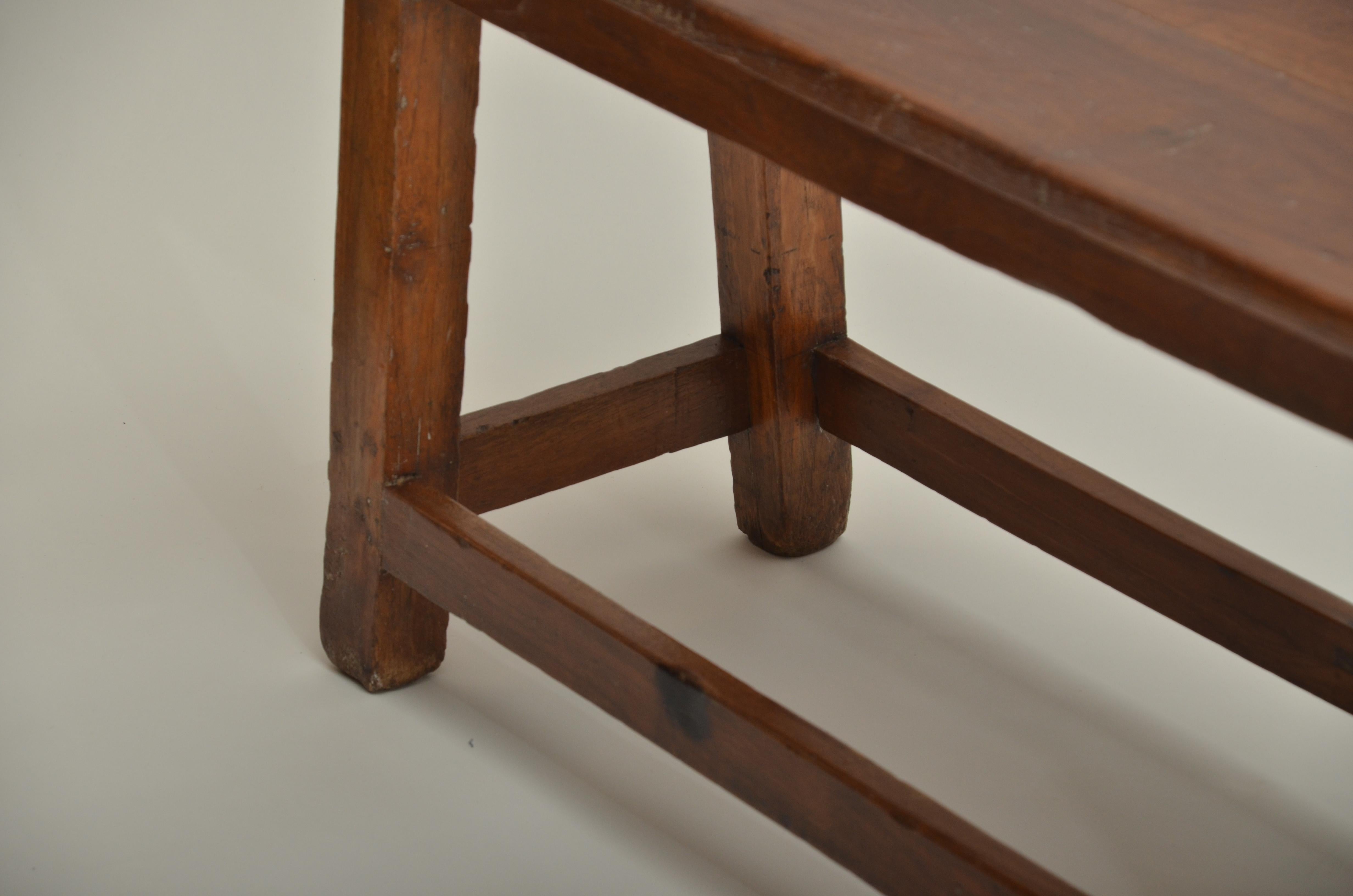 Late 19th Century 19th Century British Colonial Teak Bench, India, circa 1895 For Sale