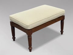 Sgabello in teak e rattan intrecciato British Colonial del XIX secolo