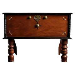 19th Century British Colonial Trunk with Inlay