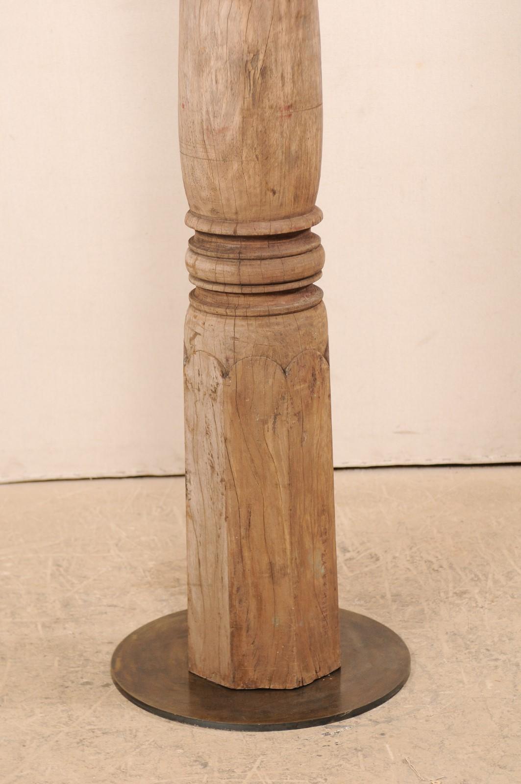 19th Century British Colonial Wood Column 4