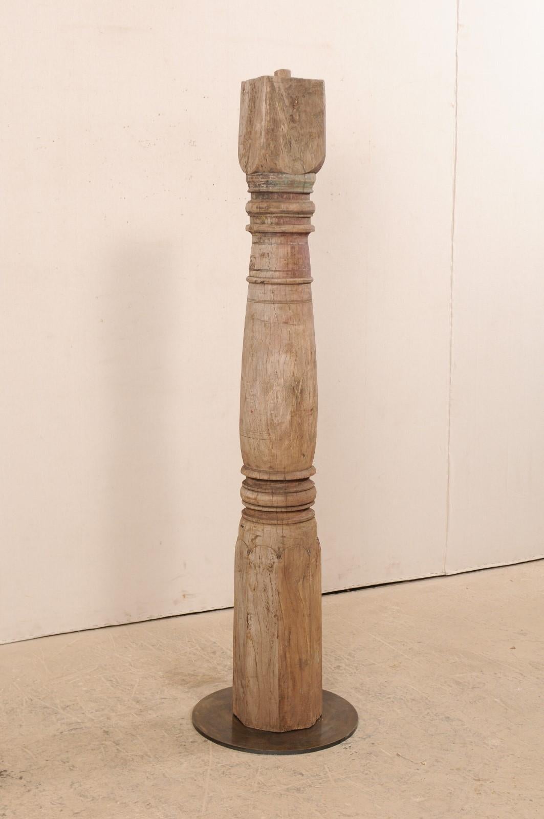 19th Century British Colonial Wood Column In Good Condition In Atlanta, GA