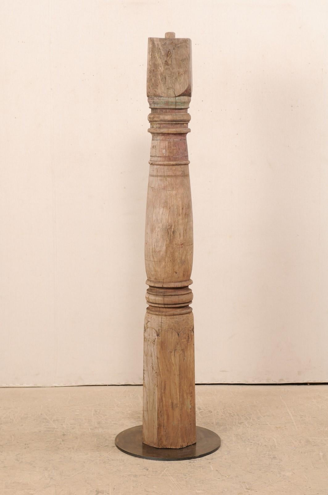 Iron 19th Century British Colonial Wood Column