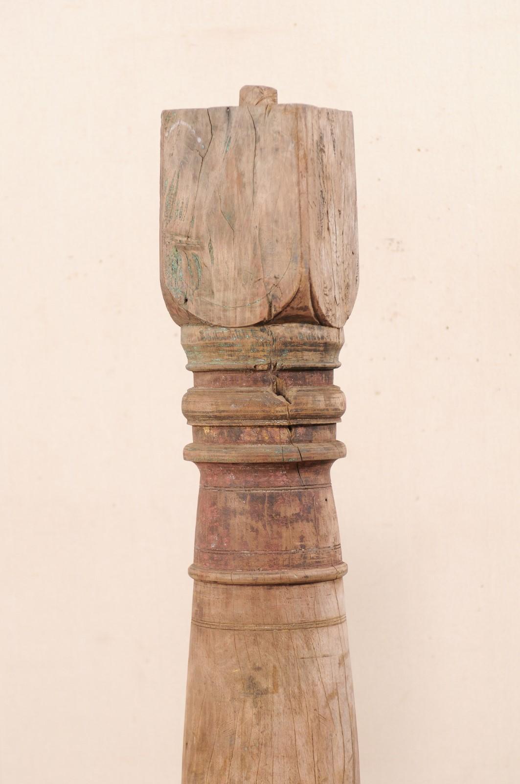 19th Century British Colonial Wood Column 1