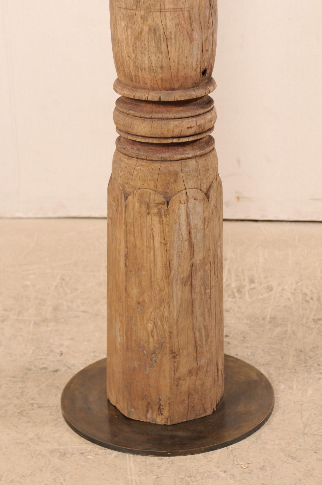 19th Century British Colonial Wood Column 2