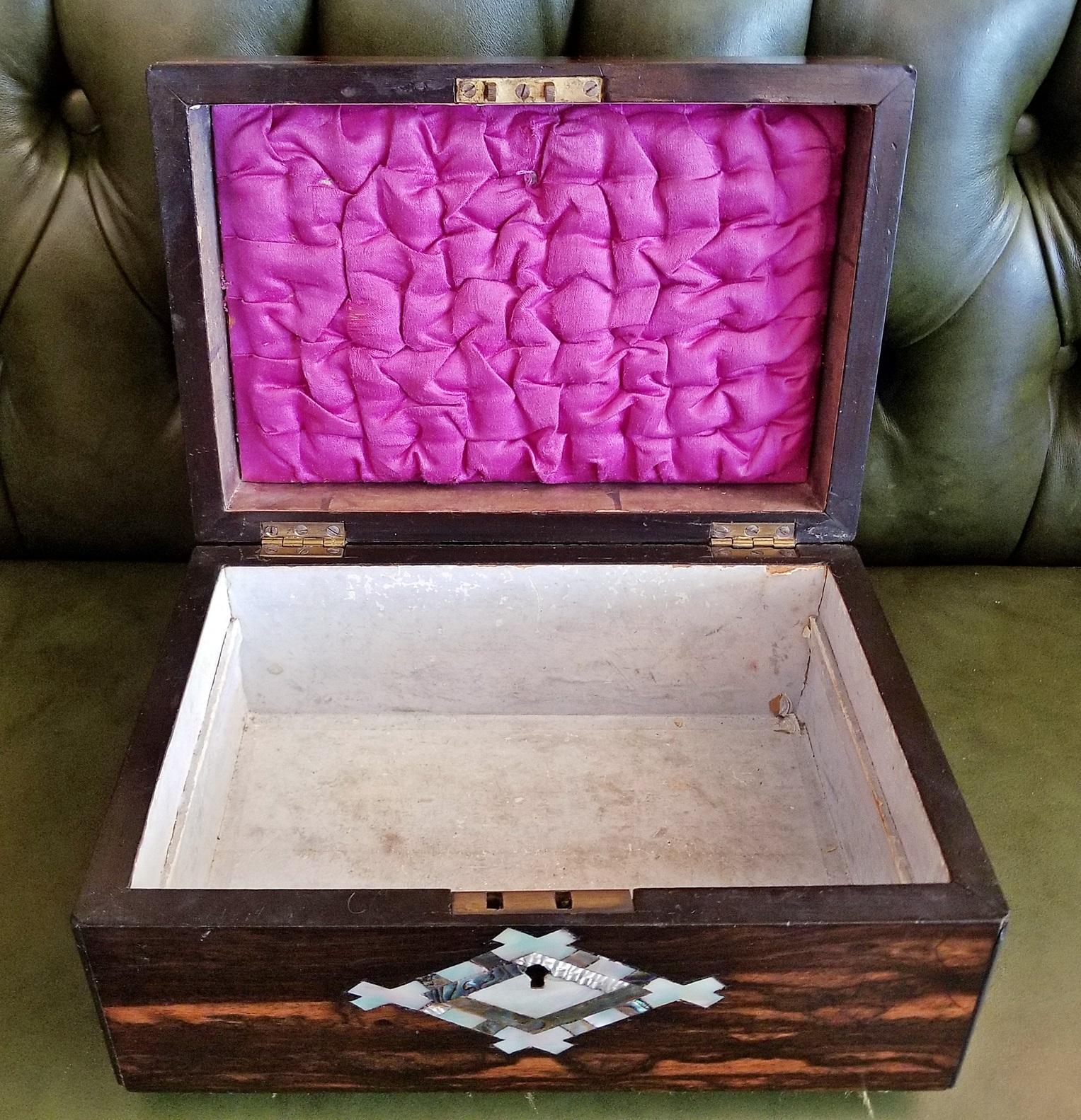 19th Century British Coromandel and Inlaid Dressing Table Box 4