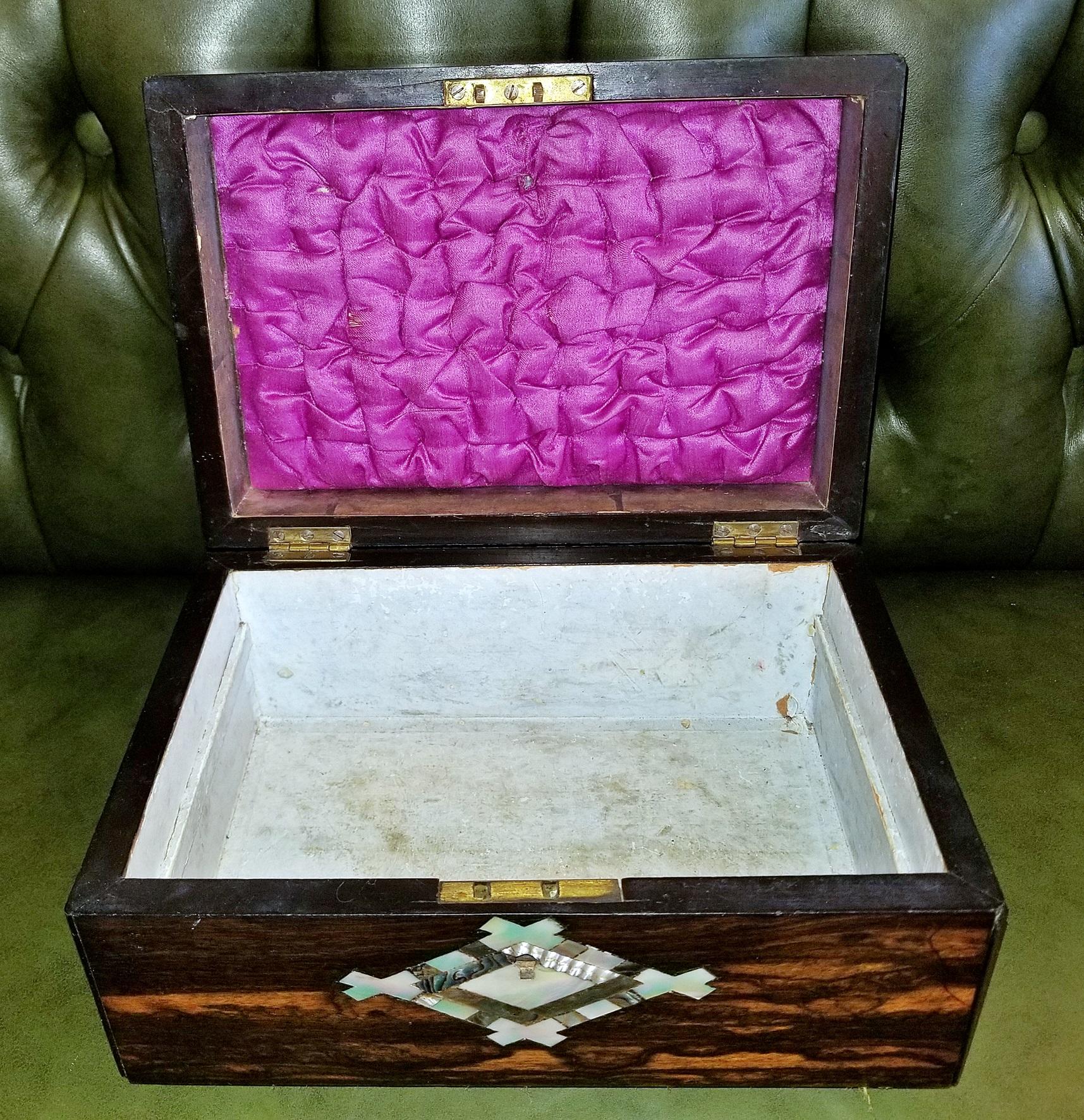 19th Century British Coromandel and Inlaid Dressing Table Box 5