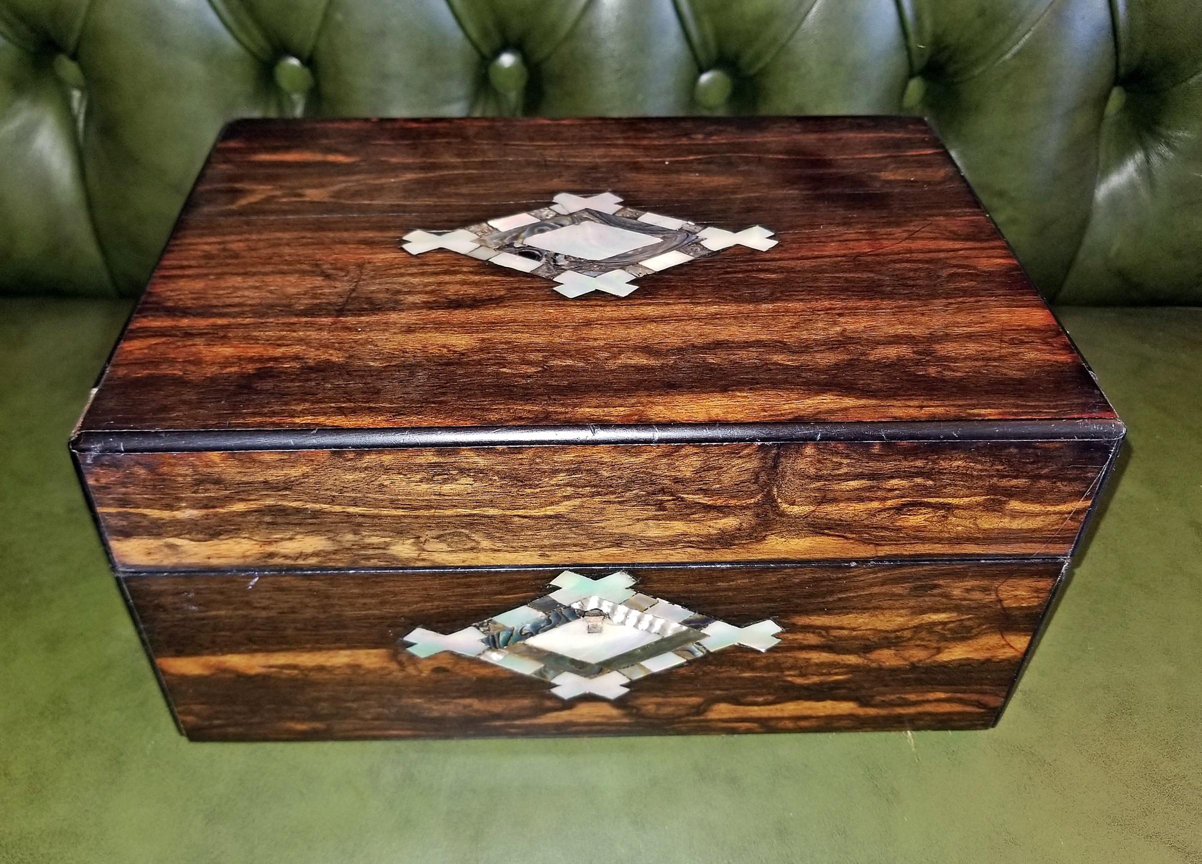 19th Century British Coromandel and Inlaid Dressing Table Box 8