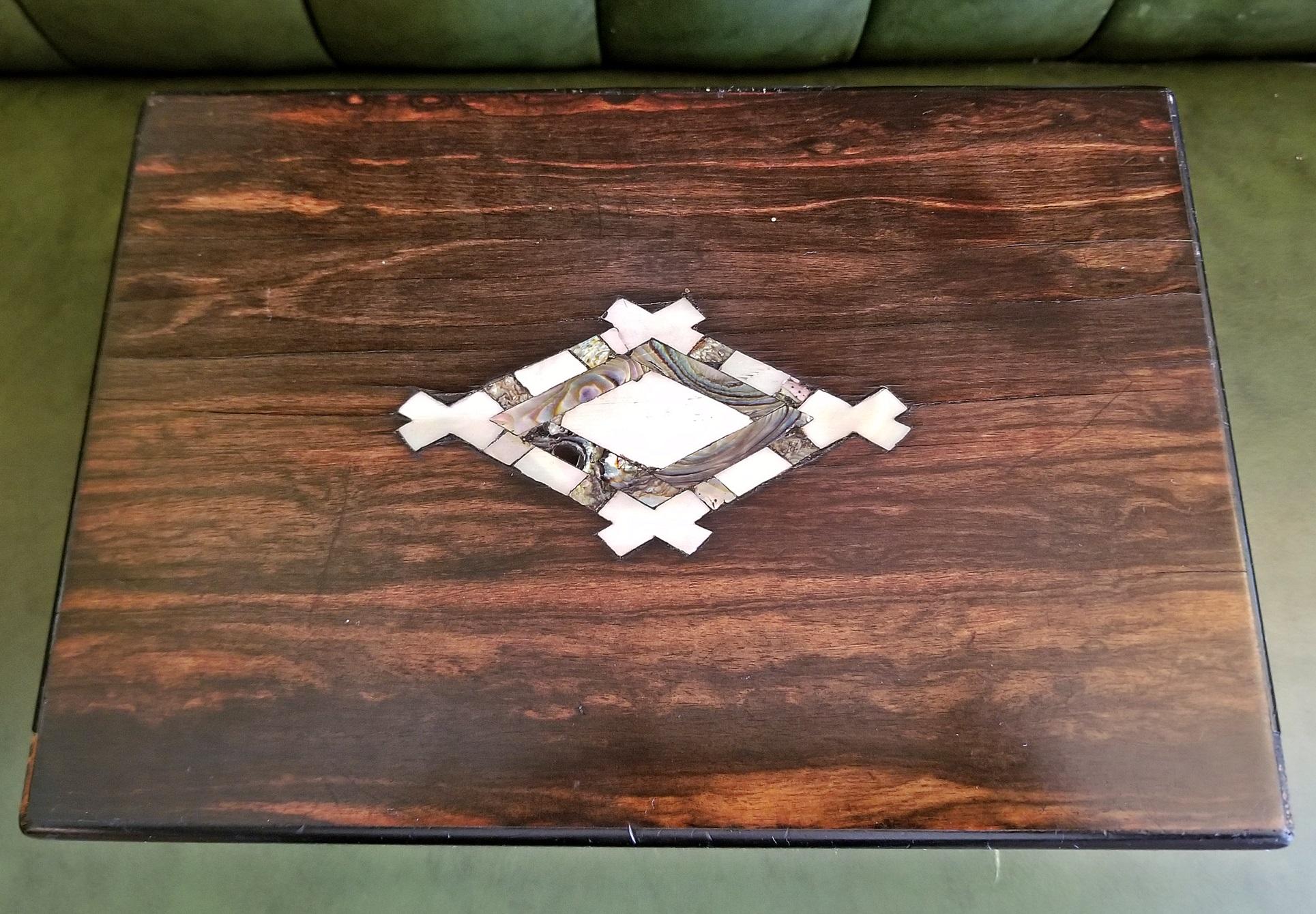 Hand-Crafted 19th Century British Coromandel and Inlaid Dressing Table Box