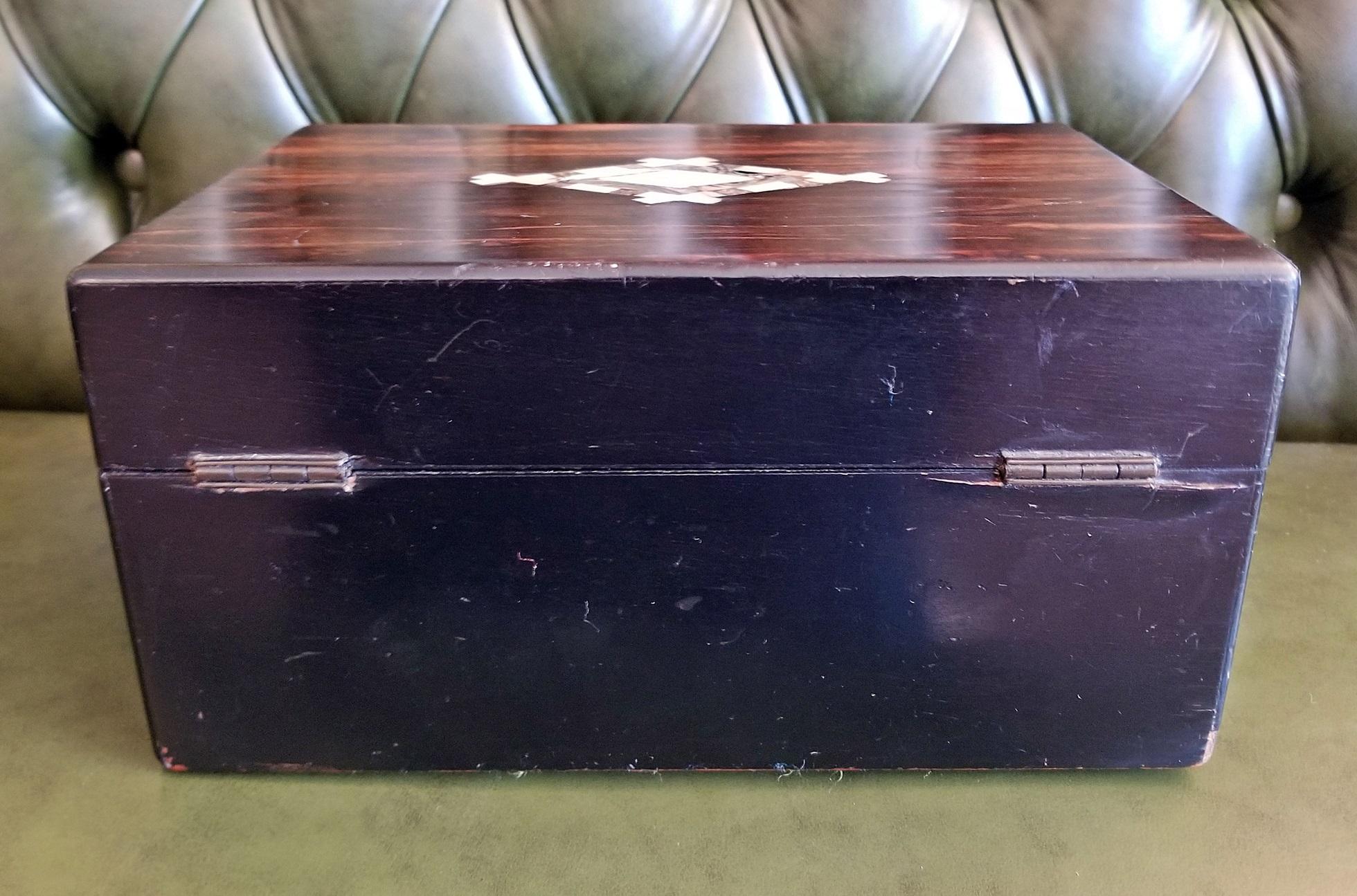 19th Century British Coromandel and Inlaid Dressing Table Box 2