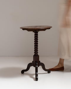 19th Century British Dark Brown Victorian Tripod Table