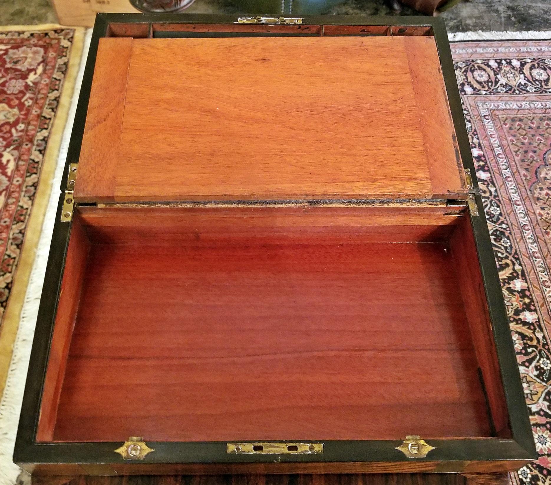 High Victorian 19th Century British Mahogany Campaign Writing Slope