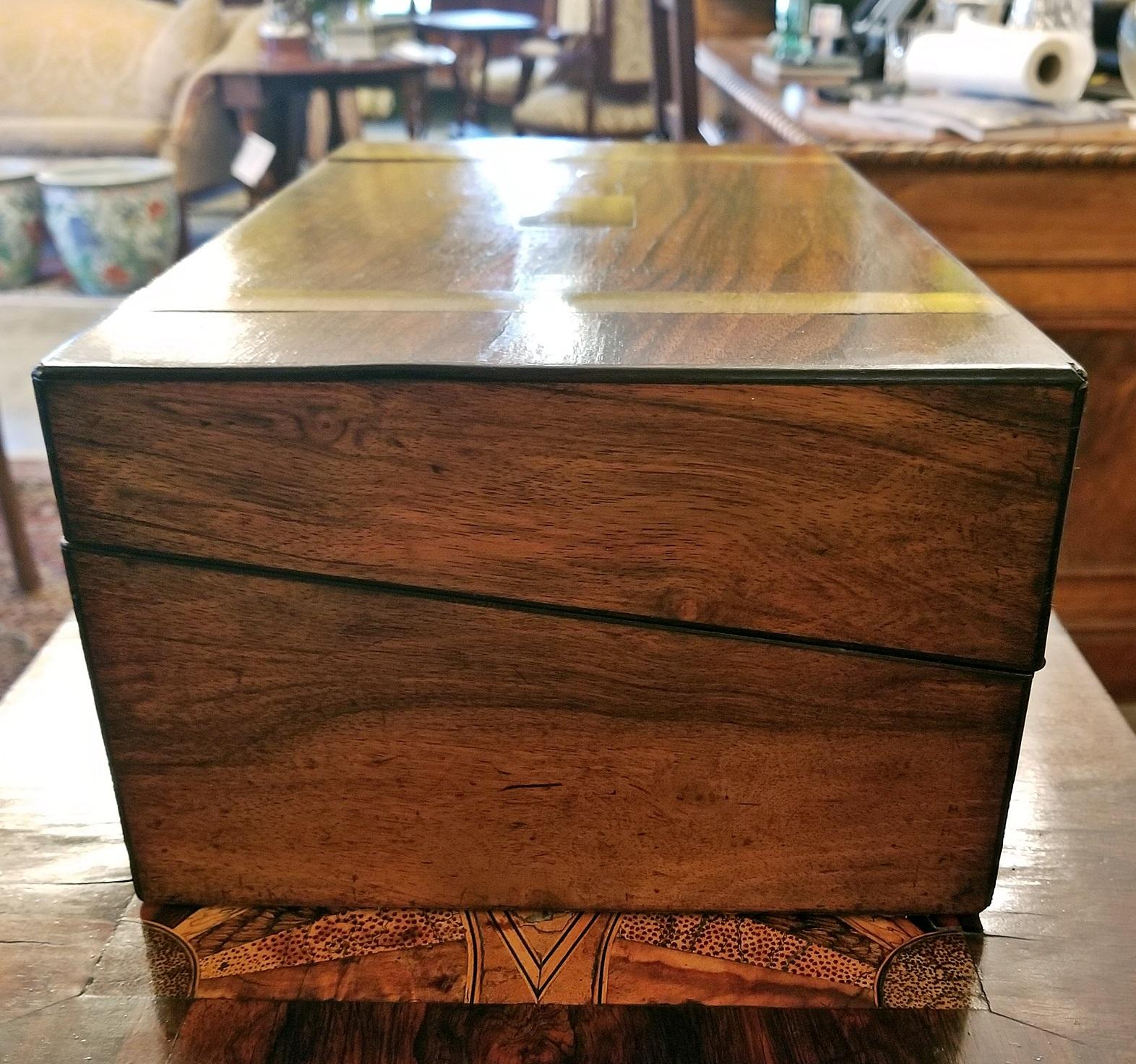 19th Century British Mahogany Campaign Writing Slope 2