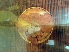 Art Nouveau British Marquetry Inlaid Serving Tray