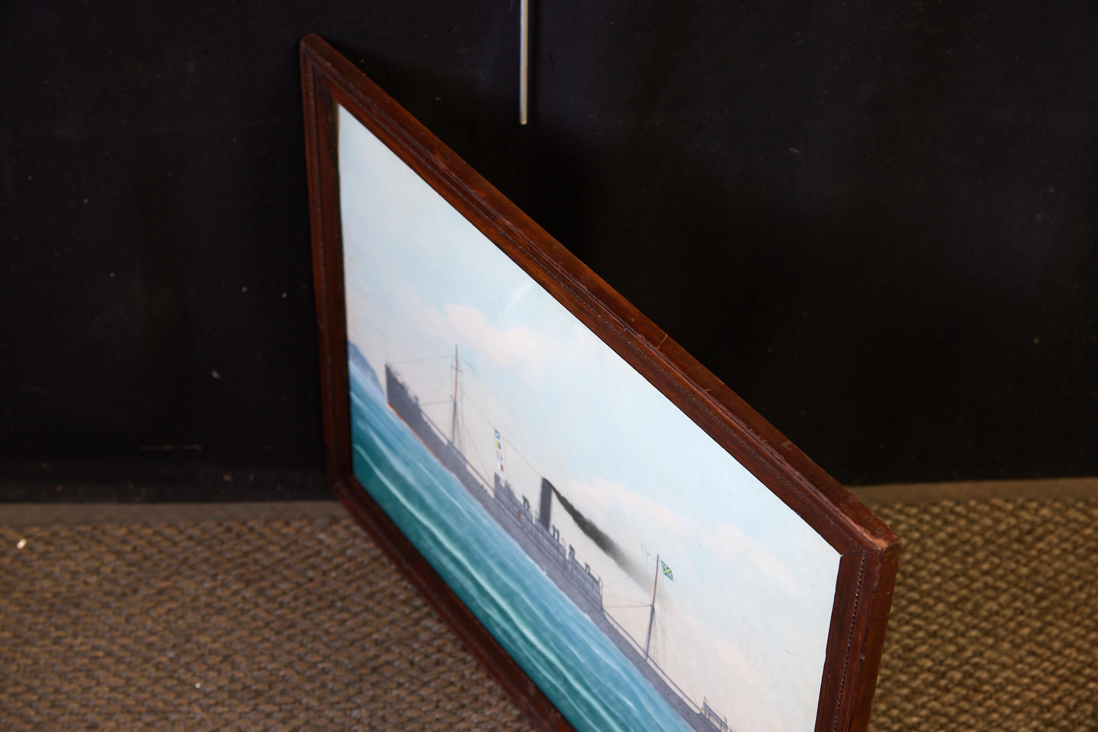 Britisches Handelsdampfschiff-Gemälde des 19. Jahrhunderts im Angebot 5
