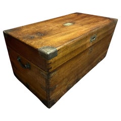 19th Century British Military Campaign Camphor Wood Chest With Brass Hardware