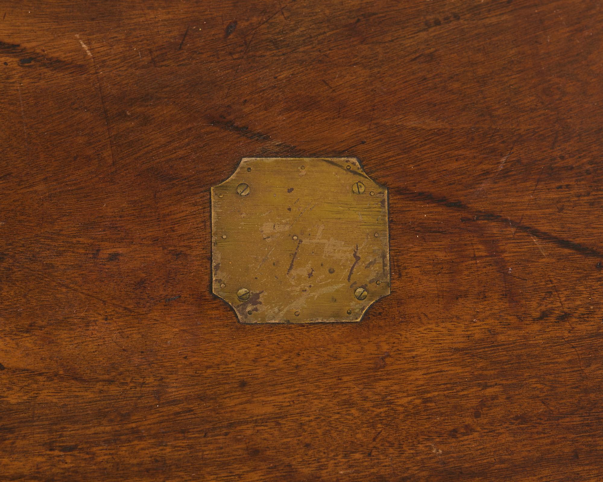 19th Century British Officer's Camphor Wood Brass Campaign Trunk For Sale 2